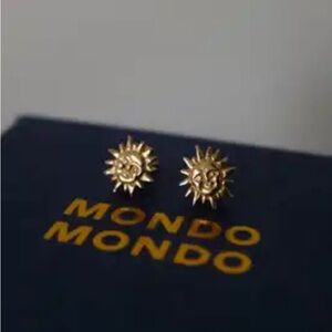 Solid 14k Gold Sun Earrings